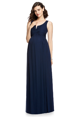 Abendkleid für schwangere in dunkelblaumit Trägern Ein schönes Abendkleid für die werdende Mama. Langes Abendkleid für die schwangere in schönem dunklen Blau.