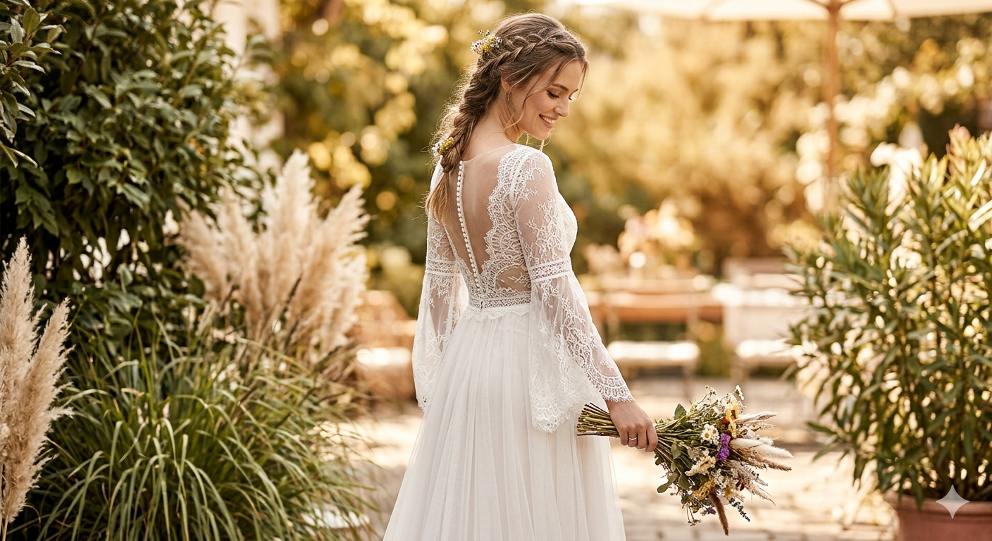 Brautkleid im Boho- und Vintage-Stil