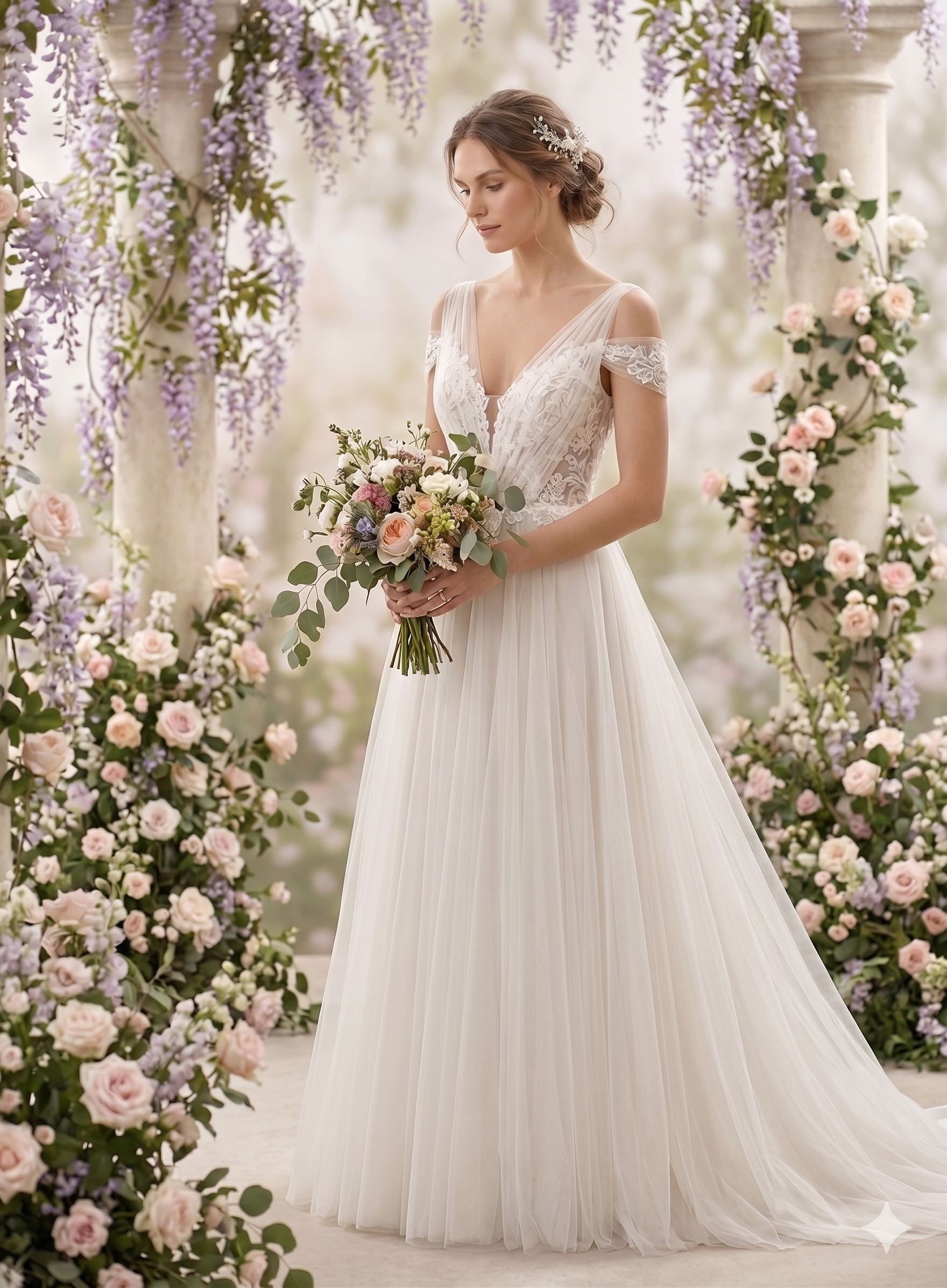 Modernes, schlichtes Brautkleid im Clean Chic